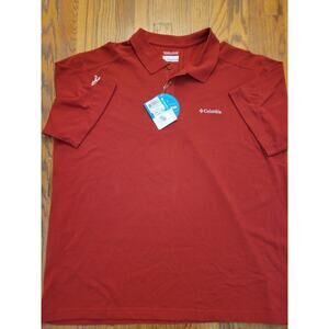 columbia omni wick advanced evaporation XXL Mens Polo Shirt Red. Embroidered